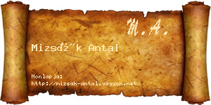 Mizsák Antal névjegykártya